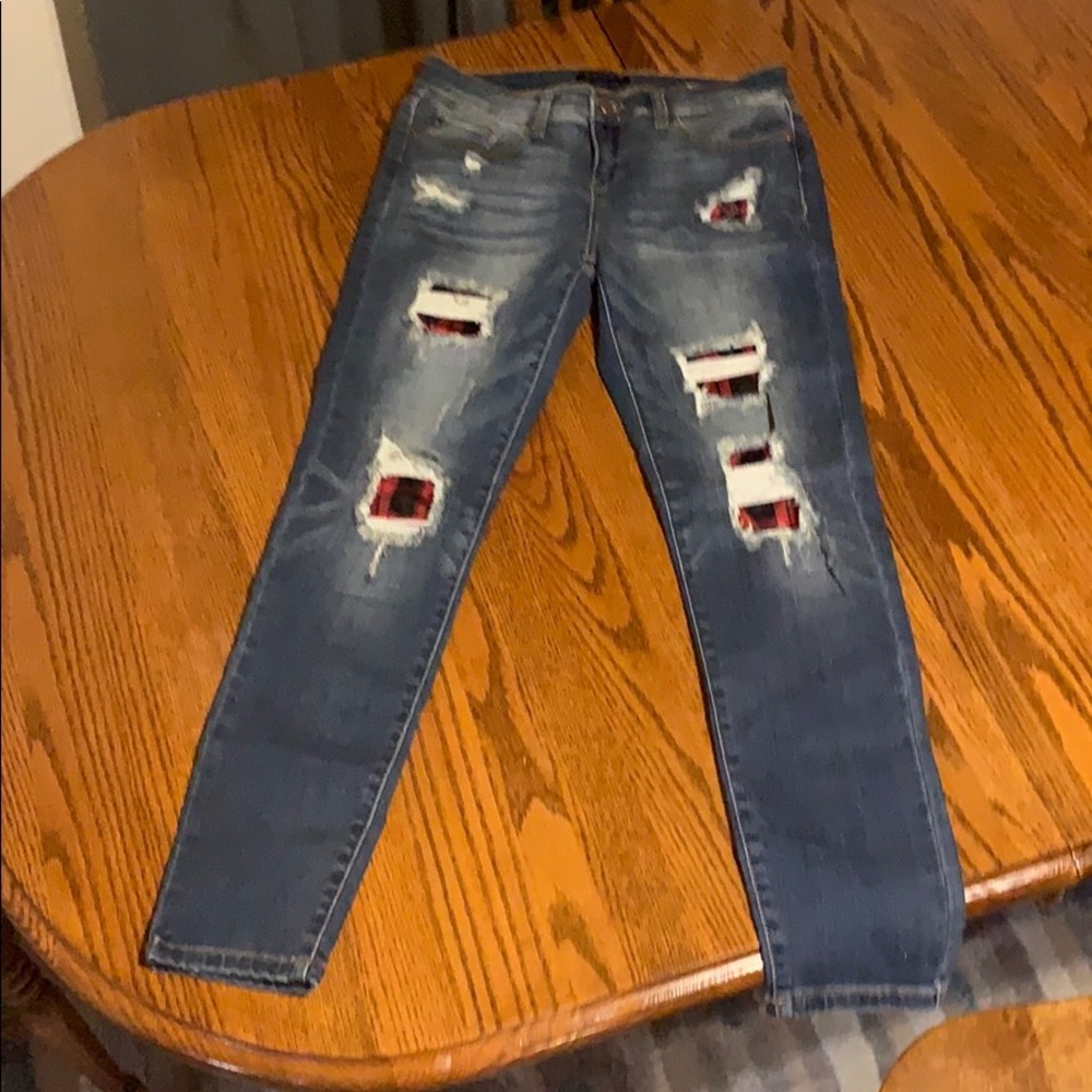 Judy Blue buffalo plaid skinny jean